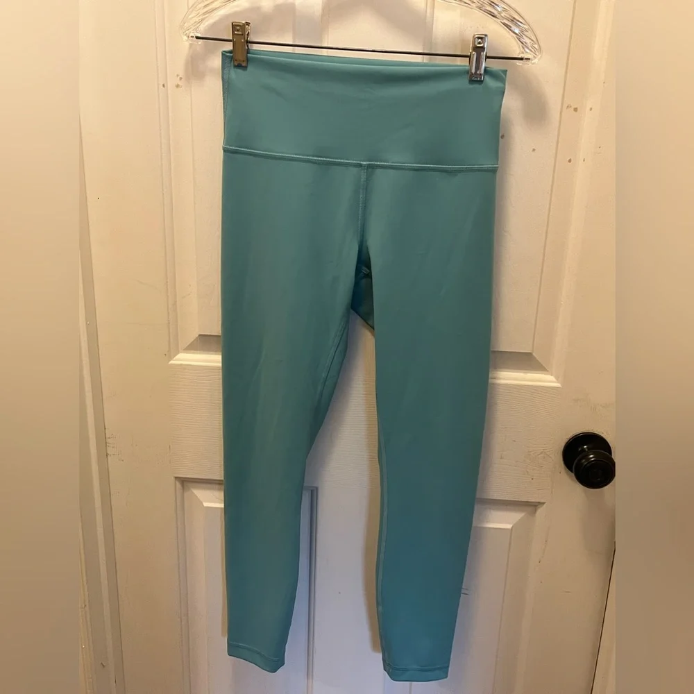 🍋 LIKE NEW Lululemon Wunder Train High-Rise Tight 25" - Tidal Teal - Sz 8 - Picture 1 of 12